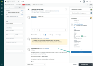 Tela Zendesk Sell CRM de vendas